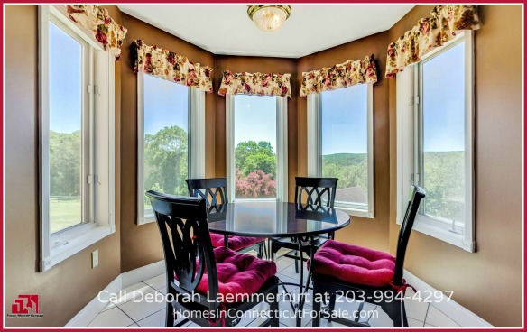 Your own picturesque breakfast room awaits you in this amazing Haddam CT waterfront home for sale.