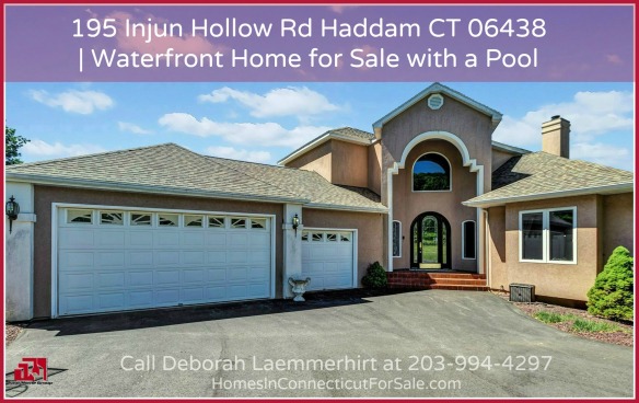 Delight in the spectacular views and top-notch features in this waterfront home for sale with a pool in Haddam CT! 